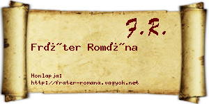 Fráter Romána névjegykártya